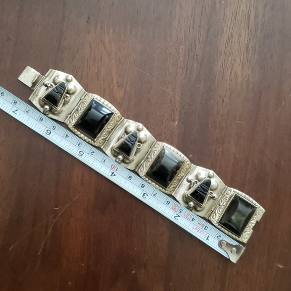 vintage Sterling Silver Stone Bracelet - Picture 15 of 16